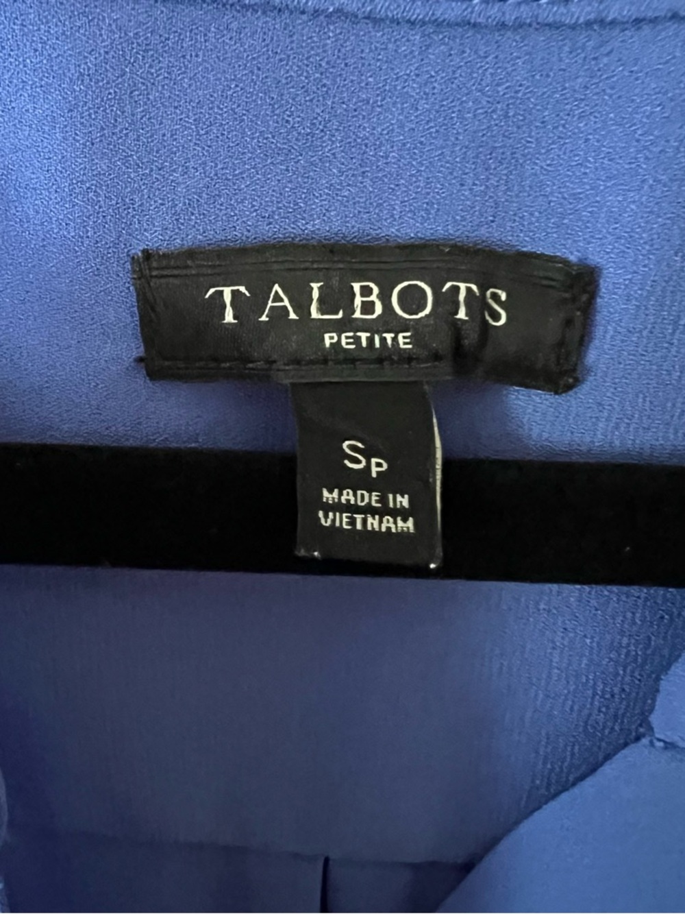 Talbots Cobalt Blue Split-Neck 3/4 Sleeve Blouse Classy Career Sophisticated - Picture 2 of 7